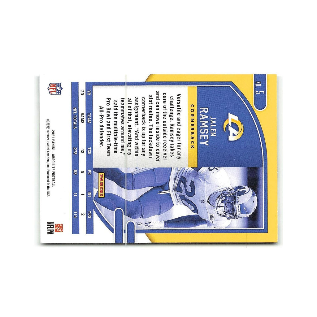 Jalen Ramsey 2021 Panini Absolute #5 Los Angeles Rams Football Card NM