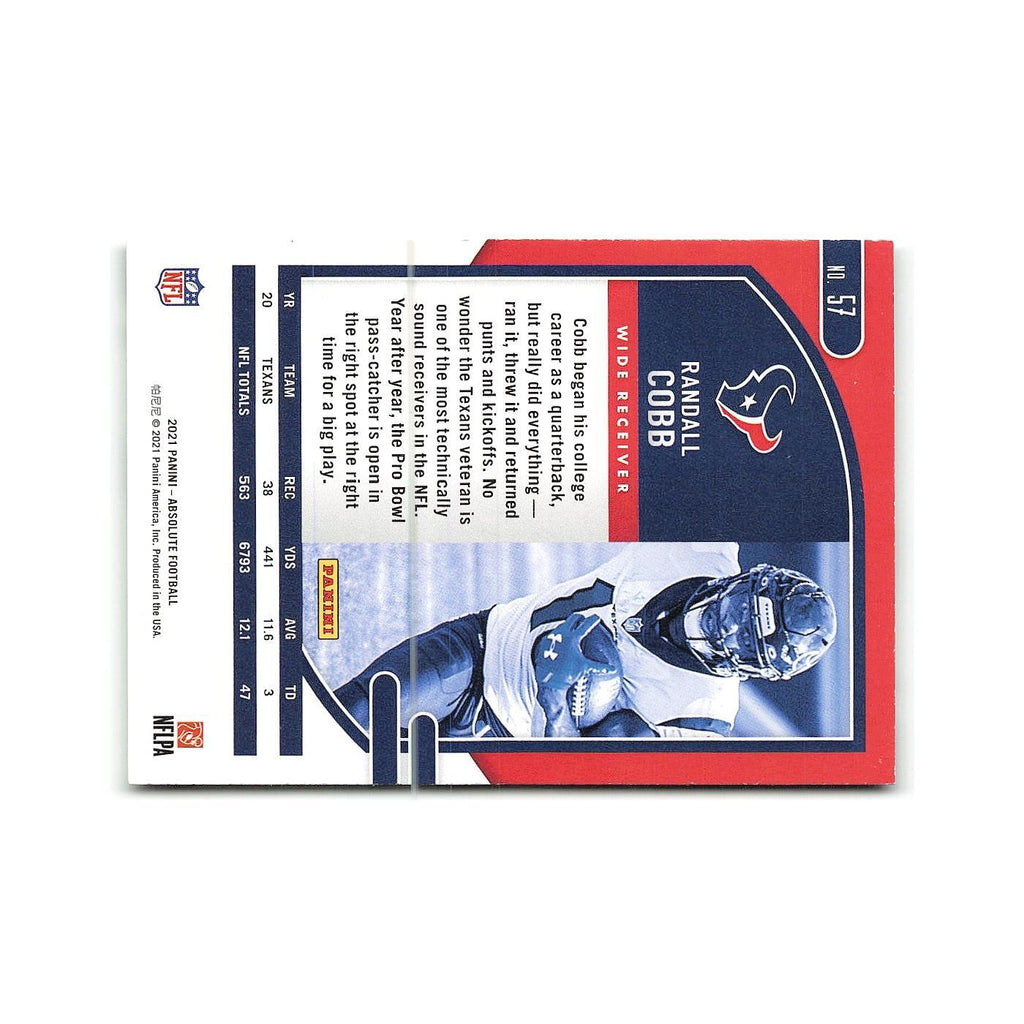 Randall Cobb 2021 Panini Absolute #57 Houston Texans Football Card NM