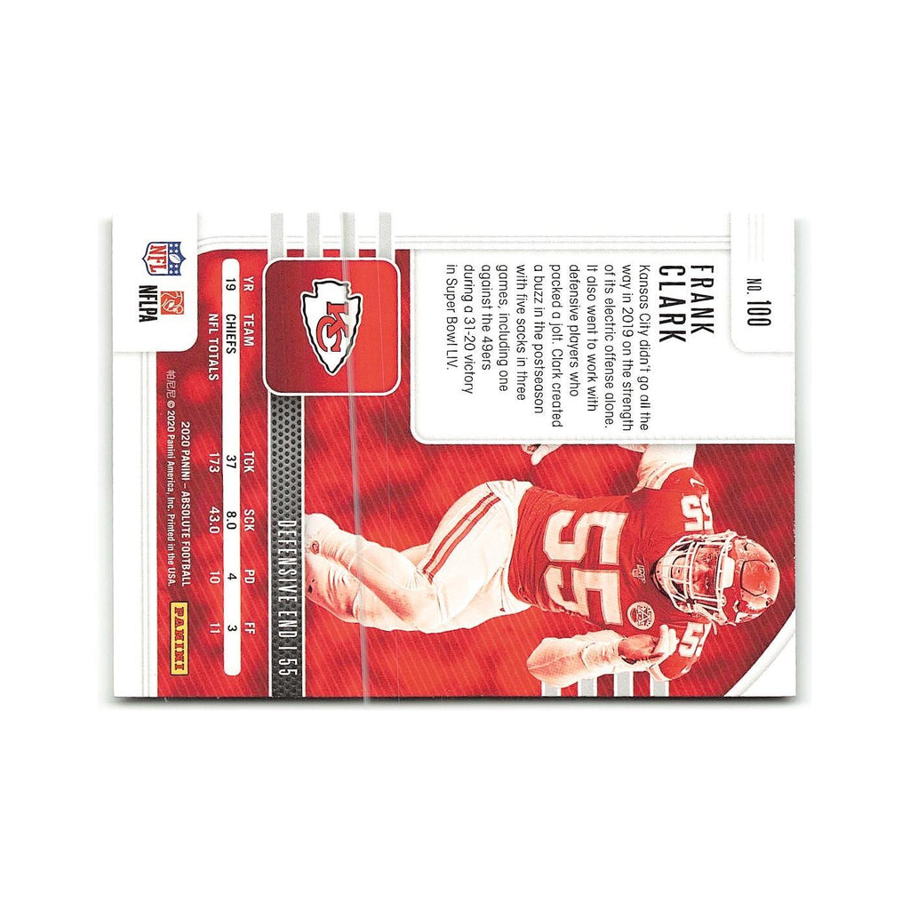 Frank Clark 2020 Panini Absolute #100 Kansas City Chiefs Football Card NM