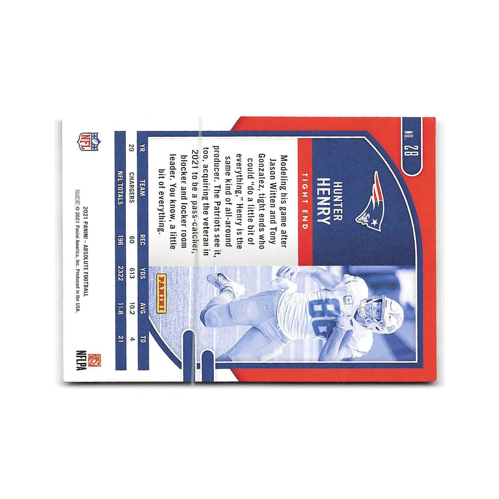 Hunter Henry 2021 Panini Absolute #28 New England Patriots Football Card NM