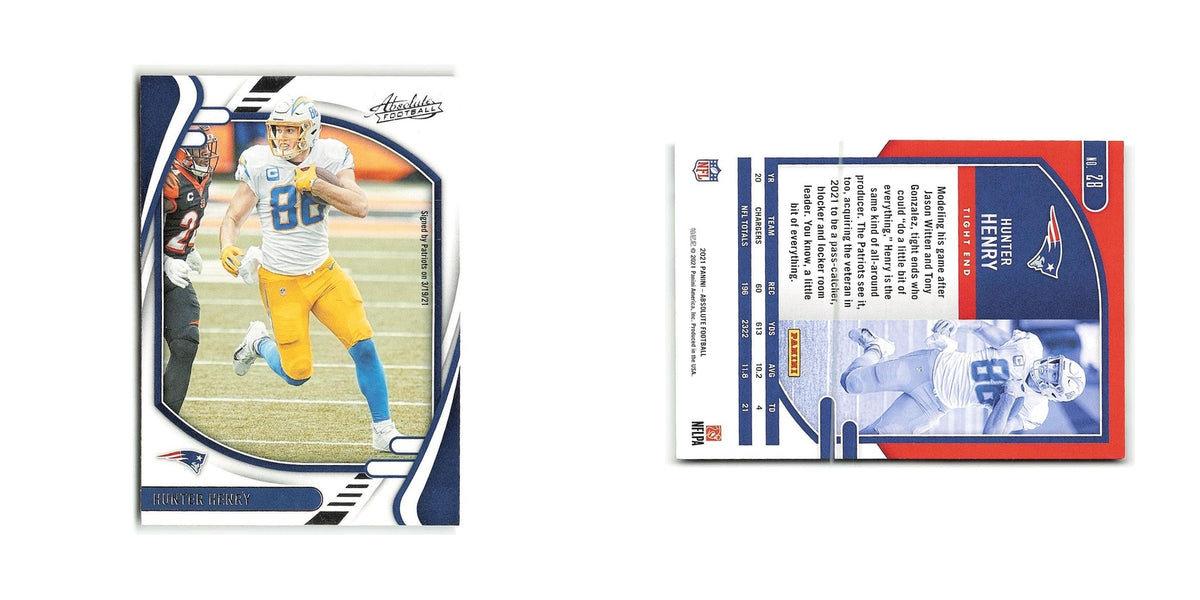 Hunter Henry 2021 Panini Absolute #28 New England Patriots Football Card NM