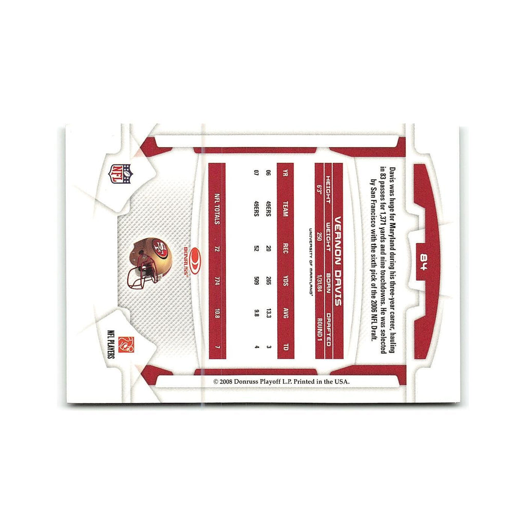 Vernon Davis 2008 Donruss Rookies & Stars #84 San Francisco 49ers NM