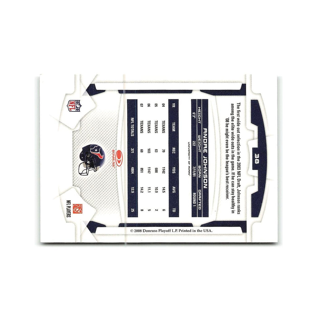 Andre Johnson 2008 Donruss Rookies & Stars #38 Houston Texans Football Card NM