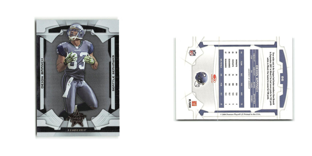 Deion Branch 2008 Donruss Rookies & Stars #86 Seattle Seahawks Football Card NM