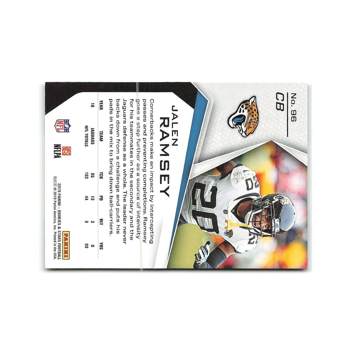 Jalen Ramsey 2019 Panini Rookies & Stars #96 Jacksonville Jaguars NM
