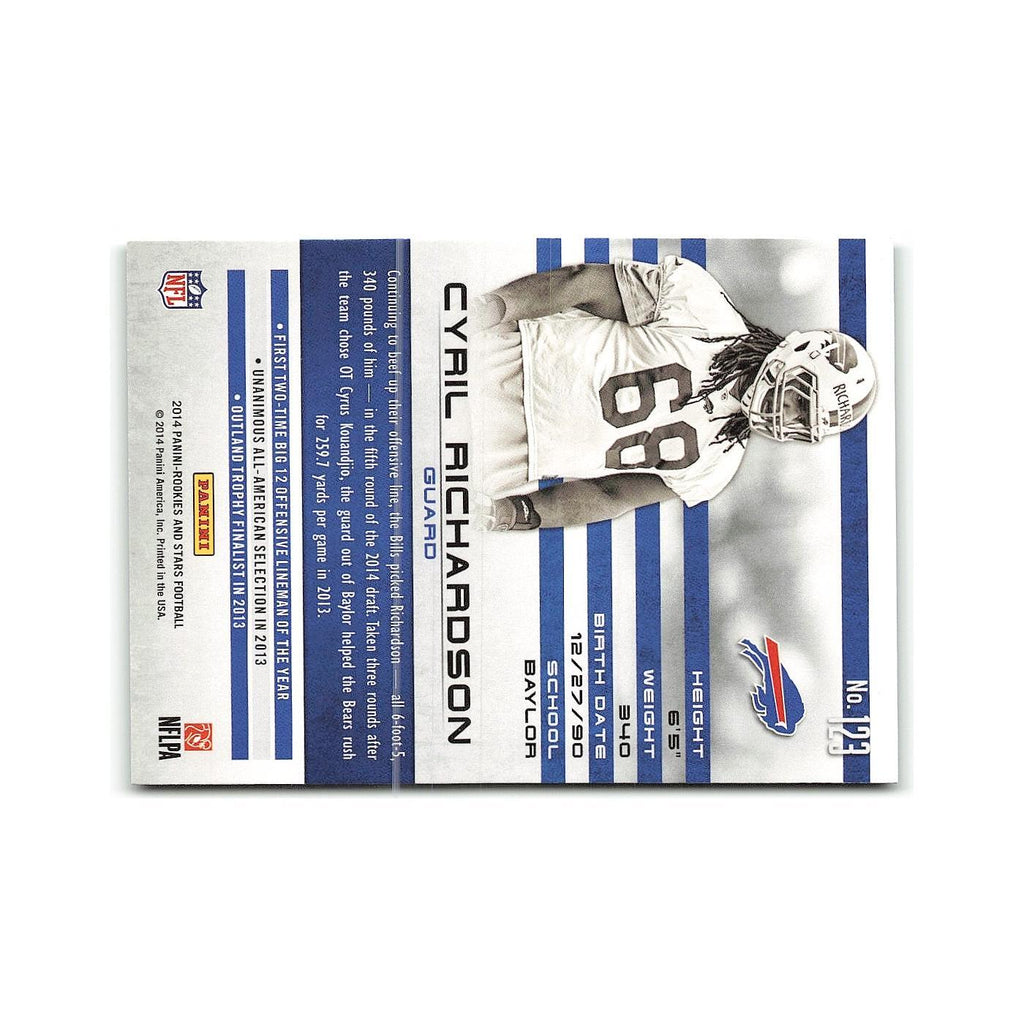 Cyril Richardson Rookie 2014 Panini Rookies & Stars #123 Buffalo Bills NM