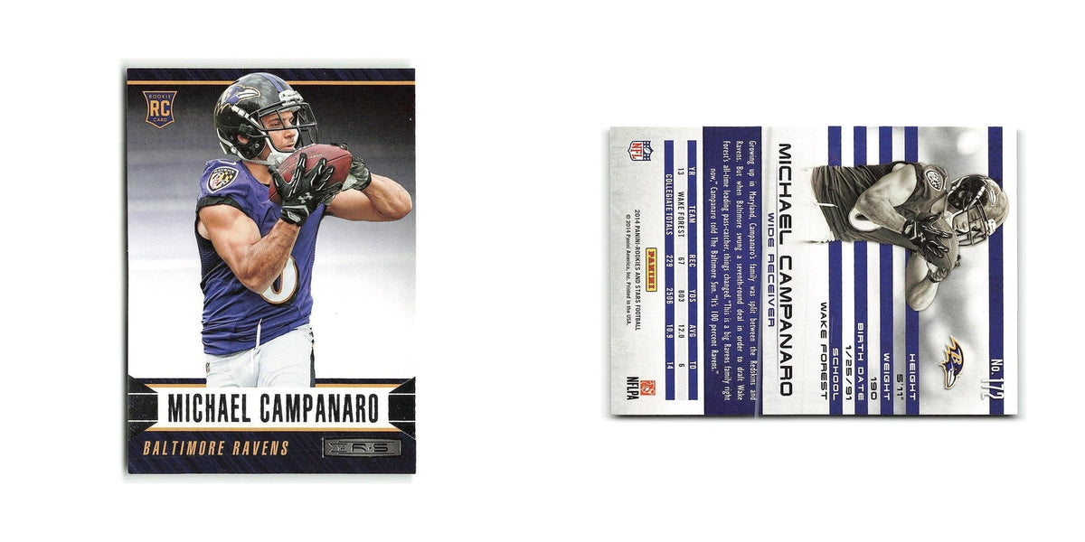 Michael Campanaro Rookie 2014 Panini Rookies & Stars #172 Baltimore Ravens NM