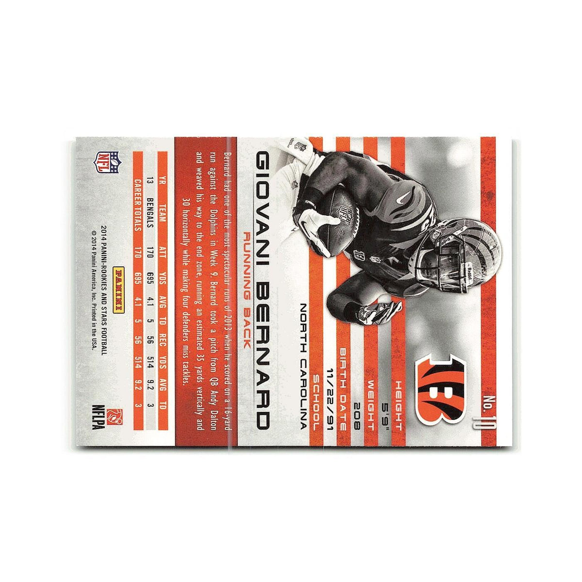 Giovani Bernard 2014 Panini Rookies & Stars #10 Cincinnati Bengals NM
