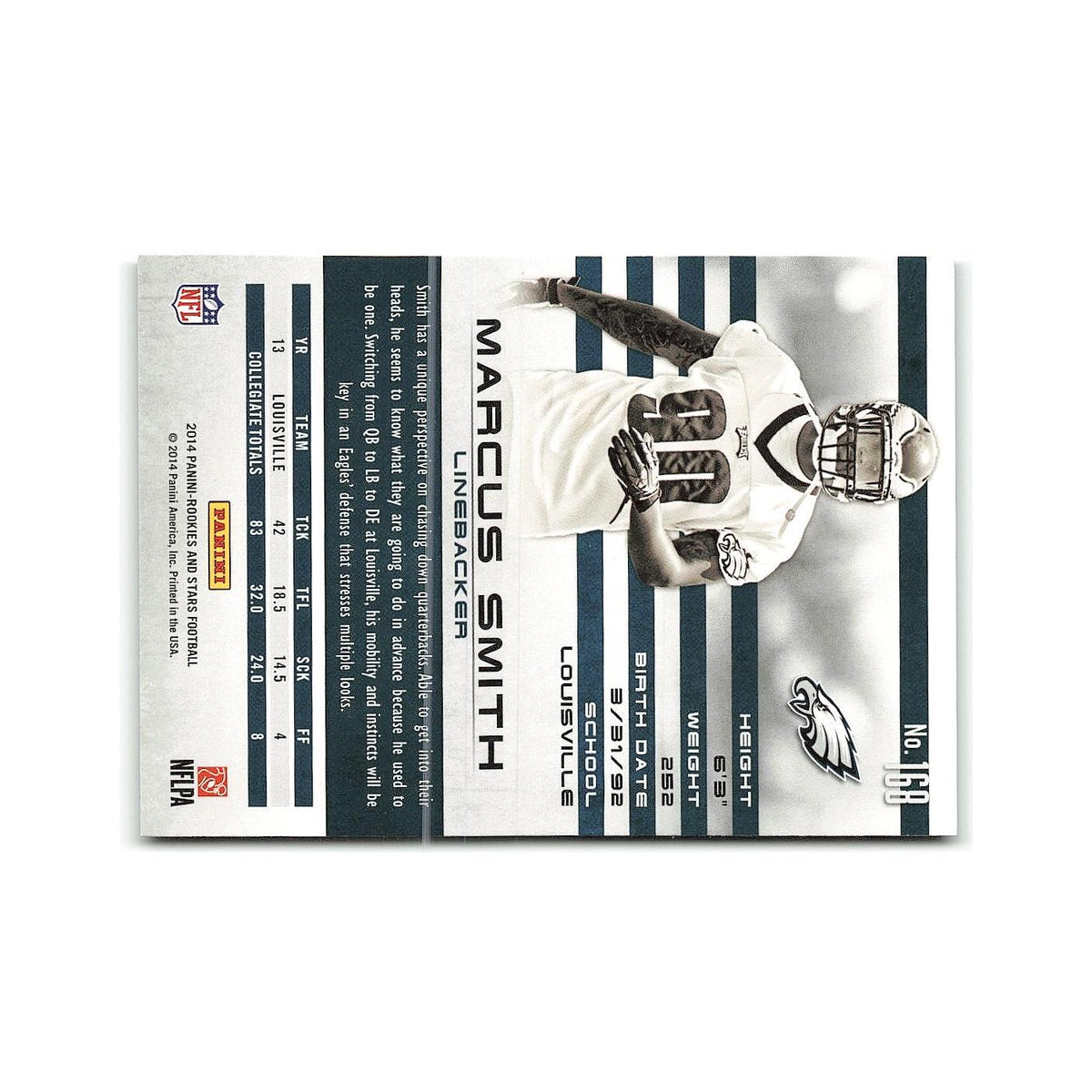 Marcus Smith Rookie 2014 Panini Rookies & Stars #168 Philadelphia Eagles NM