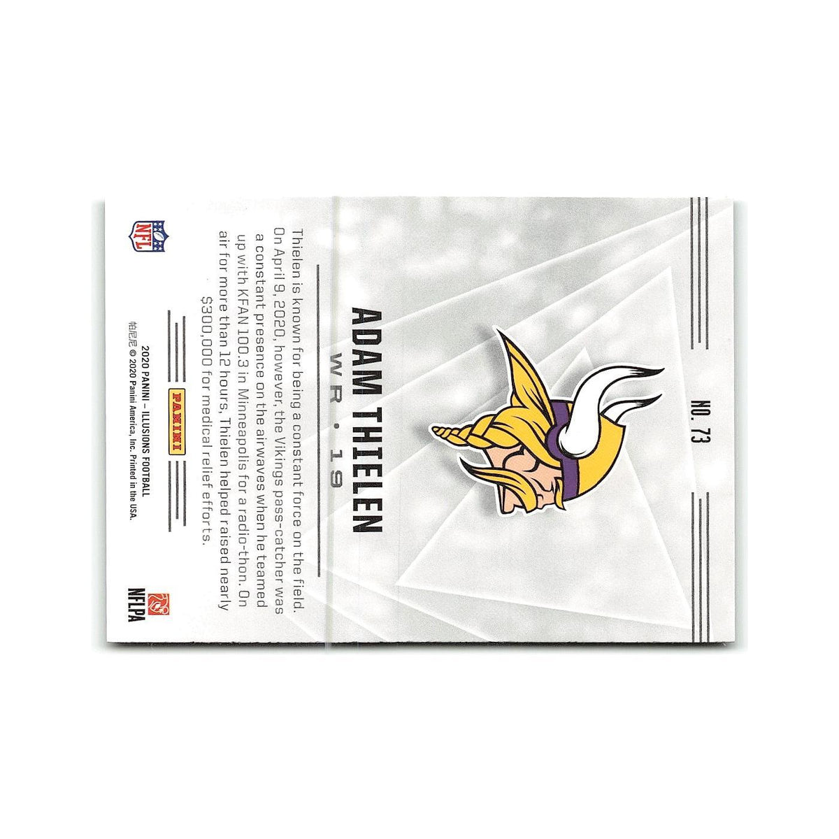 Adam Thielen 2020 Panini Illusions #73 Minnesota Vikings Football Card NM