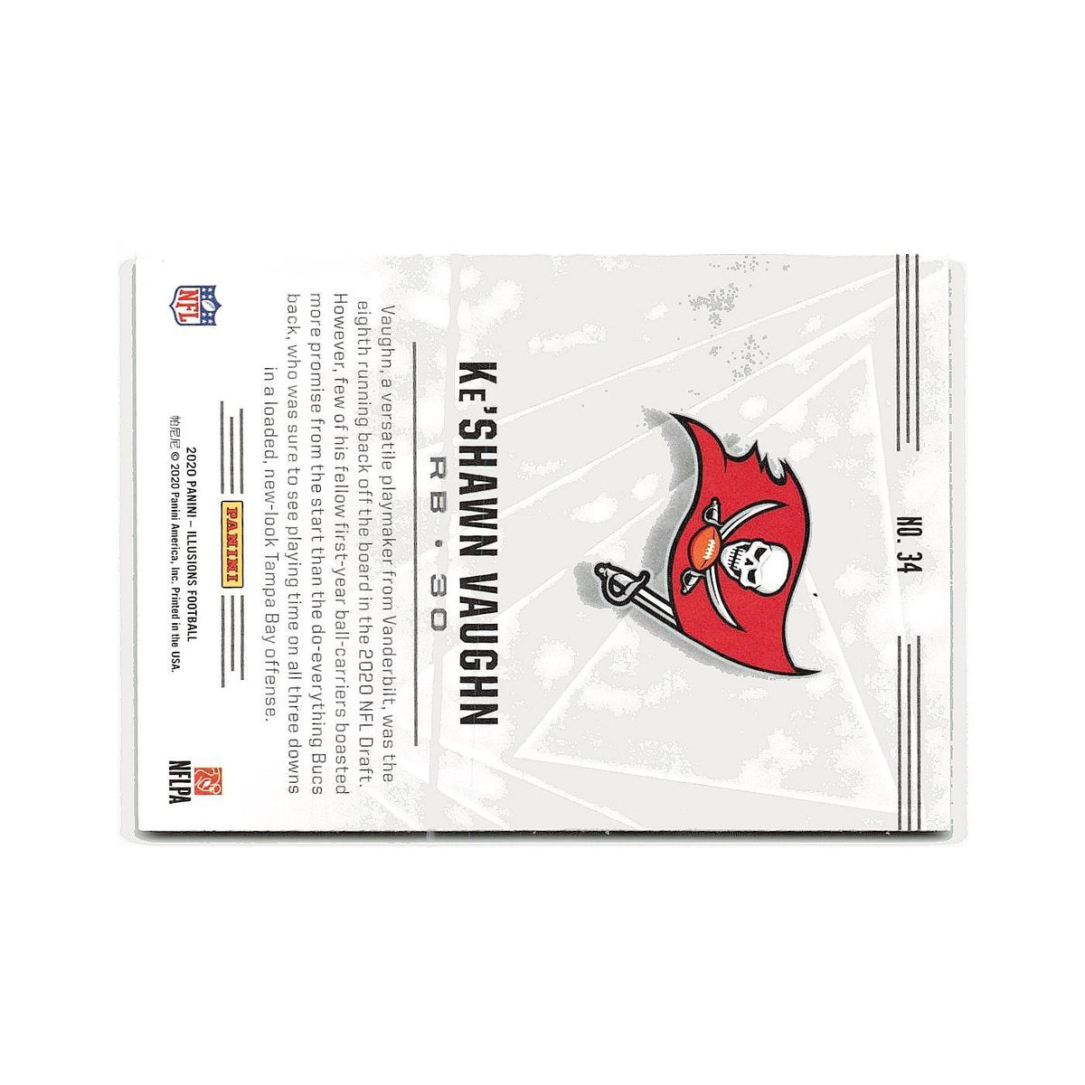 Ke'shawn Vaughn Rookie 2020 Panini Illusions #34 Tampa Bay Buccaneers NM