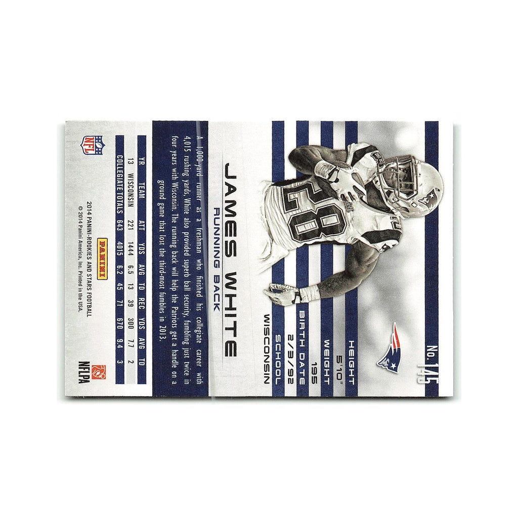 James White Rookie 2014 Panini Rookies & Stars #145 New England Patriots NM