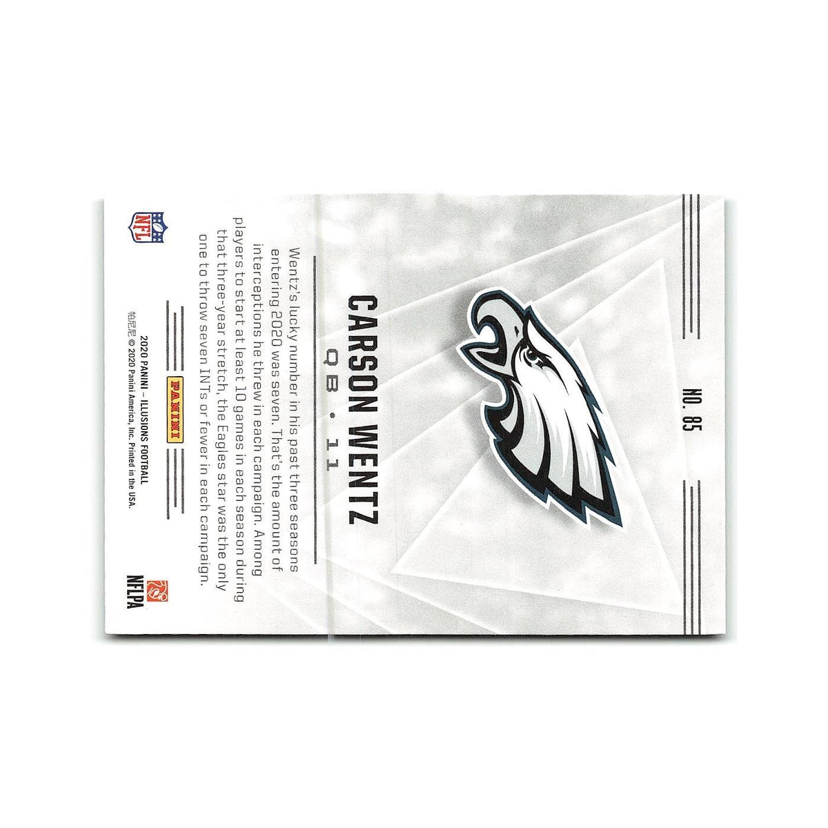 Carson Wentz Rookie 2020 Panini Illusions #85 Philadelphia Eagles NM