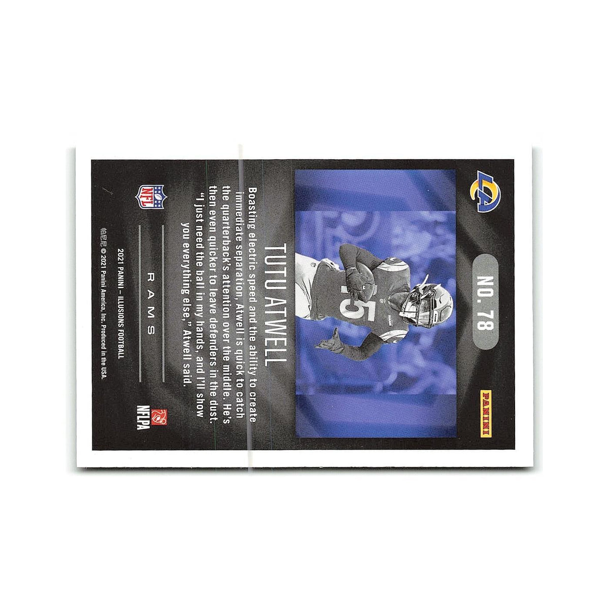 Tutu Atwell Rookie 2021 Panini Illusions #78 Los Angeles Rams Football Card NM