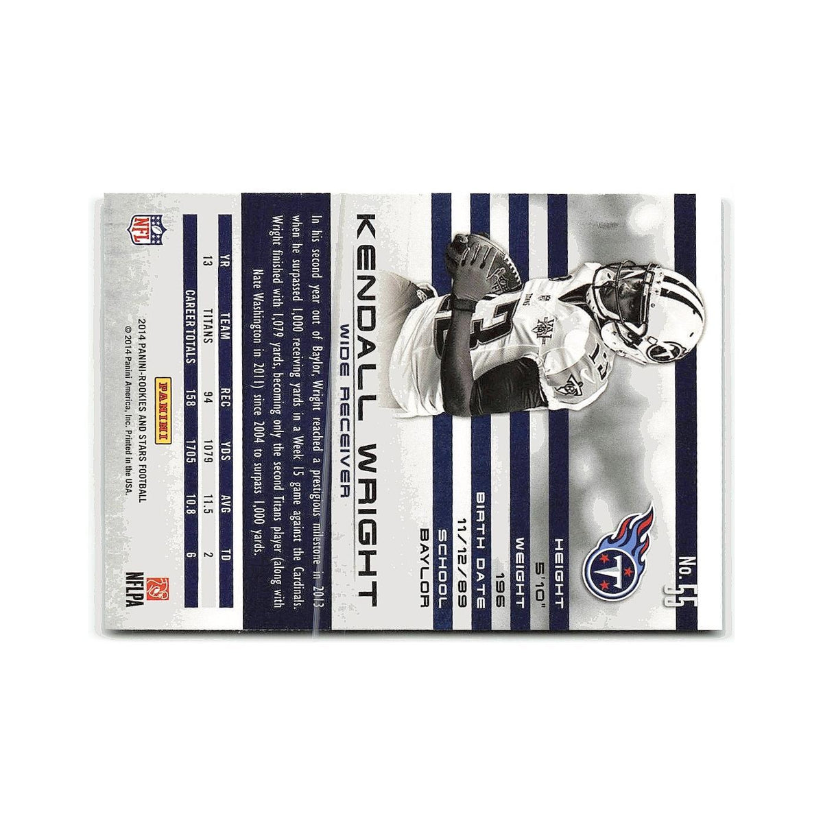 Kendall Wright 2014 Panini Rookies & Stars #55 Tennessee Titans Football Card NM