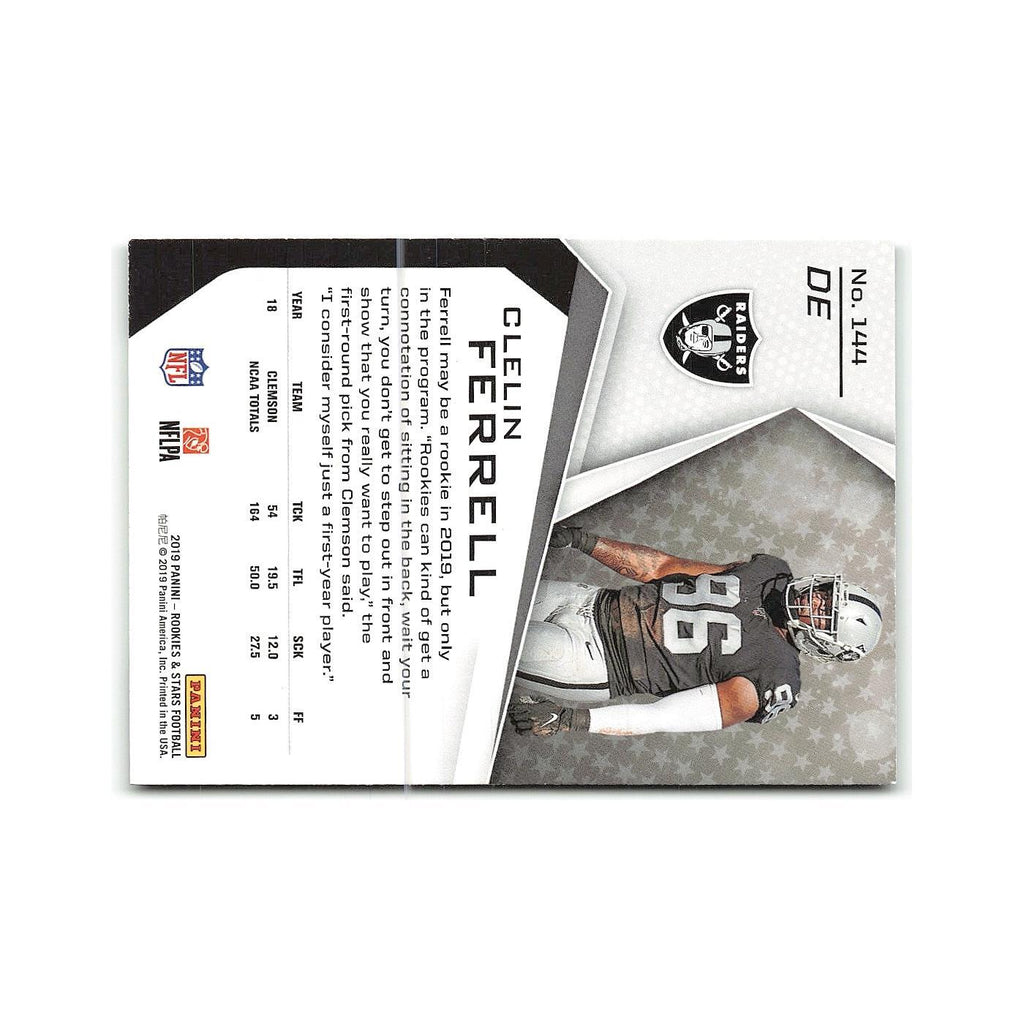 Clelin Ferrell Rookie 2019 Panini Rookies & Stars #144 Oakland Raiders NM