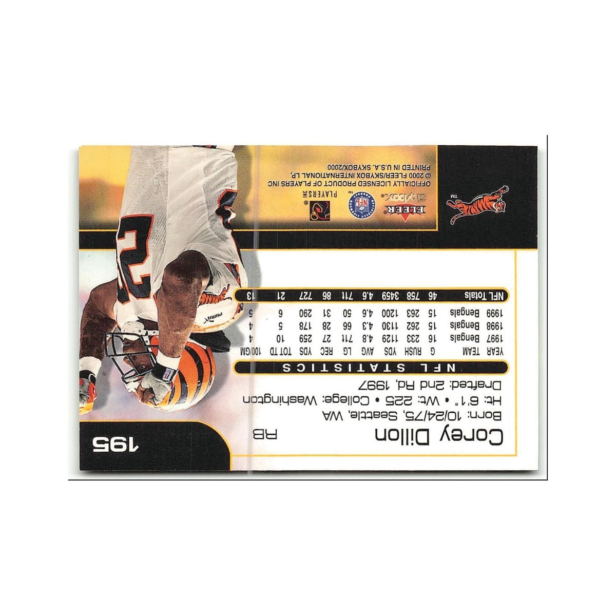 Corey Dillon 2000 SkyBox S #195 Cincinnati Bengals Football Card NM