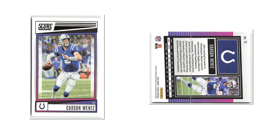 Carson Wentz 2022 Score #11 Indianapolis Colts Football Card NM