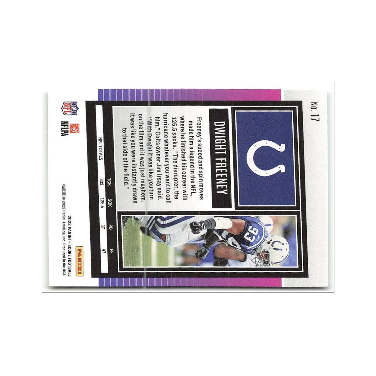 Dwight Freeney 2022 Score #17 Indianapolis Colts Football Card NM