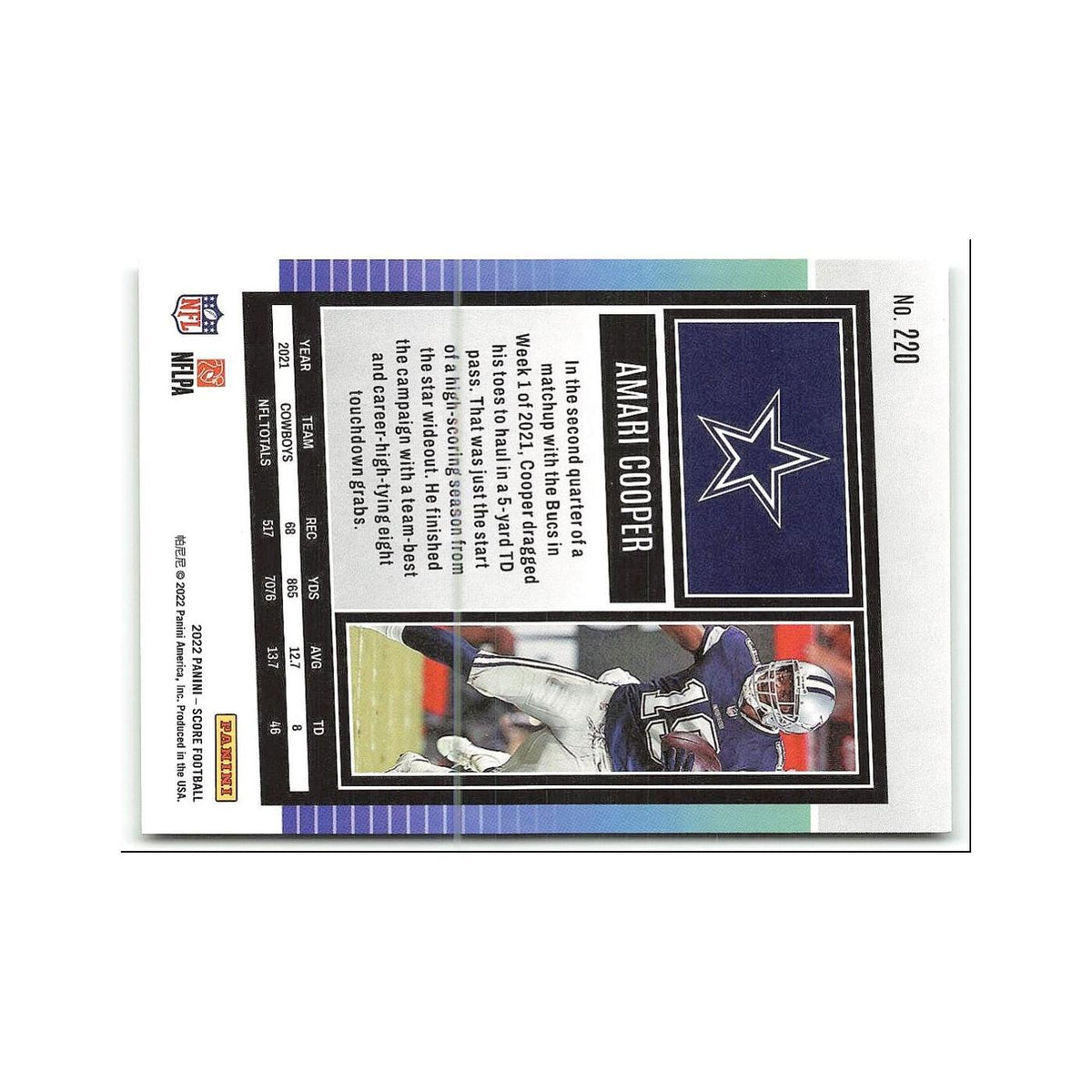 Amari Cooper 2022 Score #220 Dallas Cowboys Football Card NM