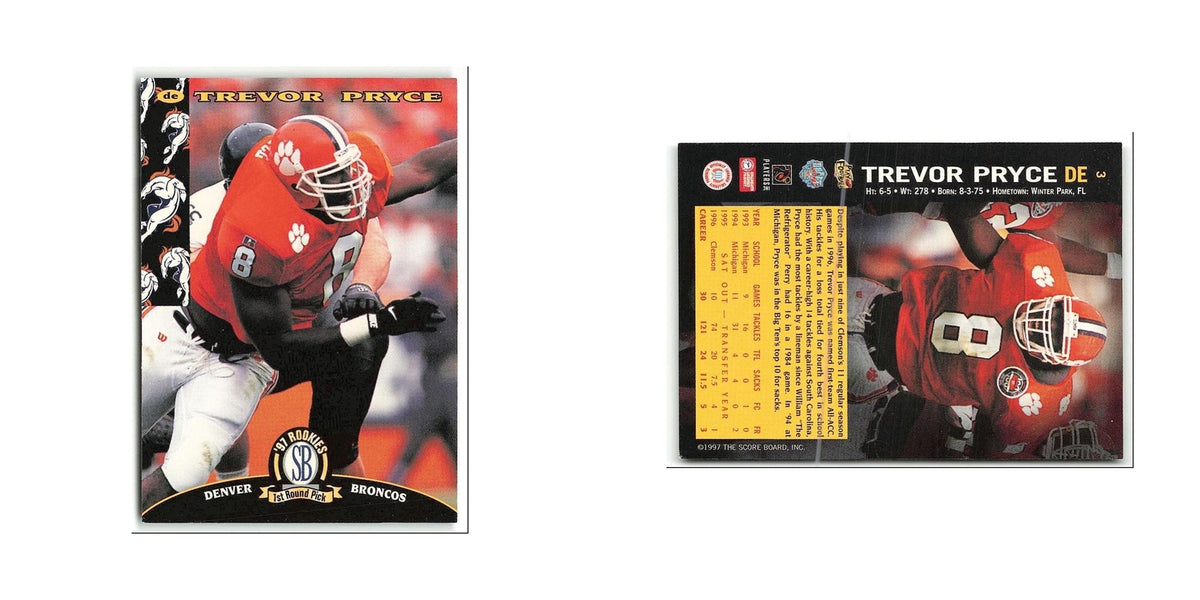 Trevor Pryce Rookie 1997 Score Board NFL Rookies #3 Denver Broncos NM