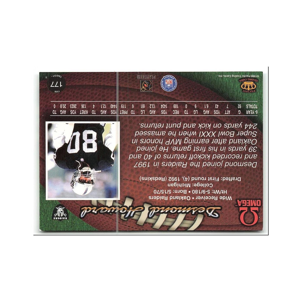 Desmond Howard 1998 Pacific Omega #177 Oakland Raiders Football Card NM