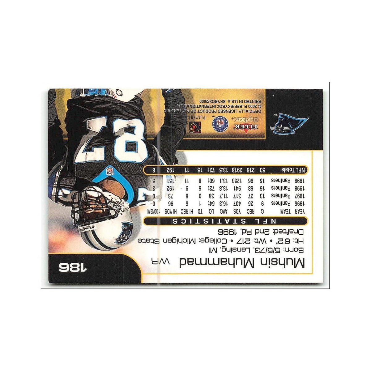 Muhsin Muhammad 2000 SkyBox #186 Carolina Panthers Football Card NM