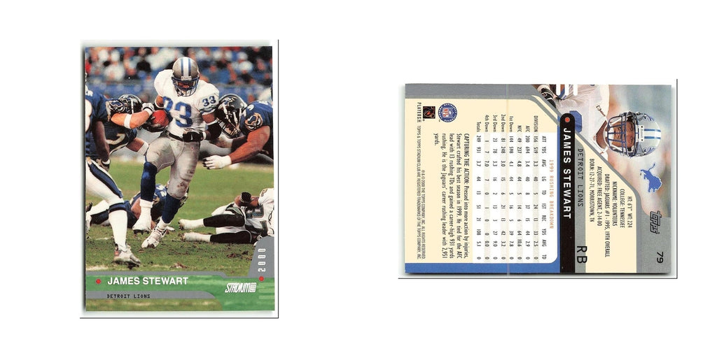 James Stewart 2000 Stadium Club #79 Detroit Lions Football Card NM