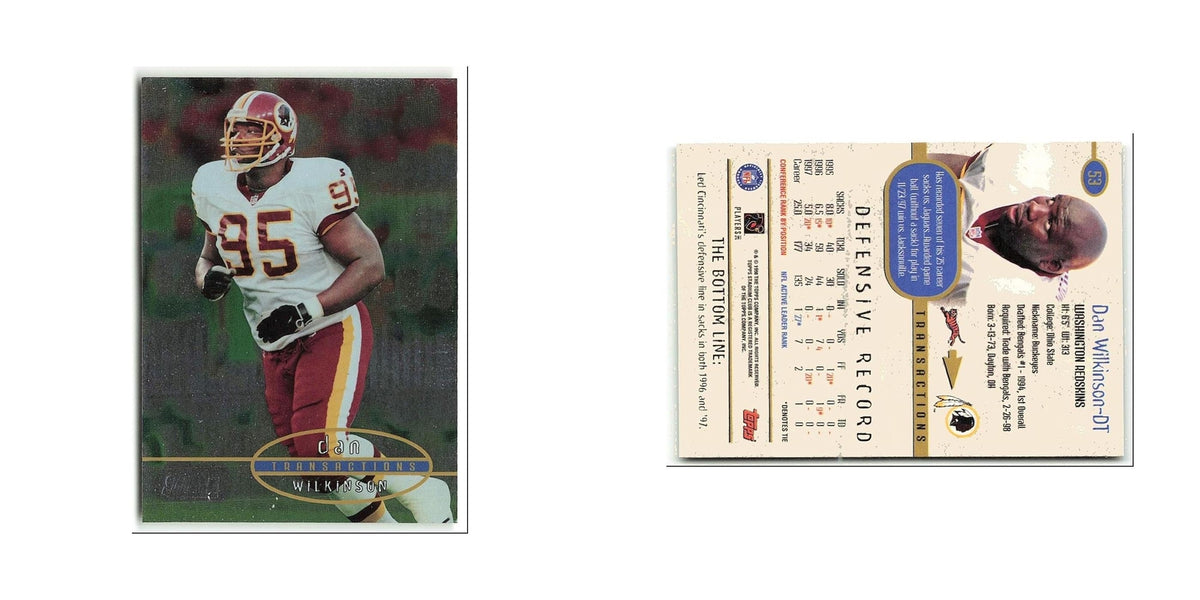 Dan Wilkinson 1998 Topps Stadium Club #53 Washington Redskins Football Card NM