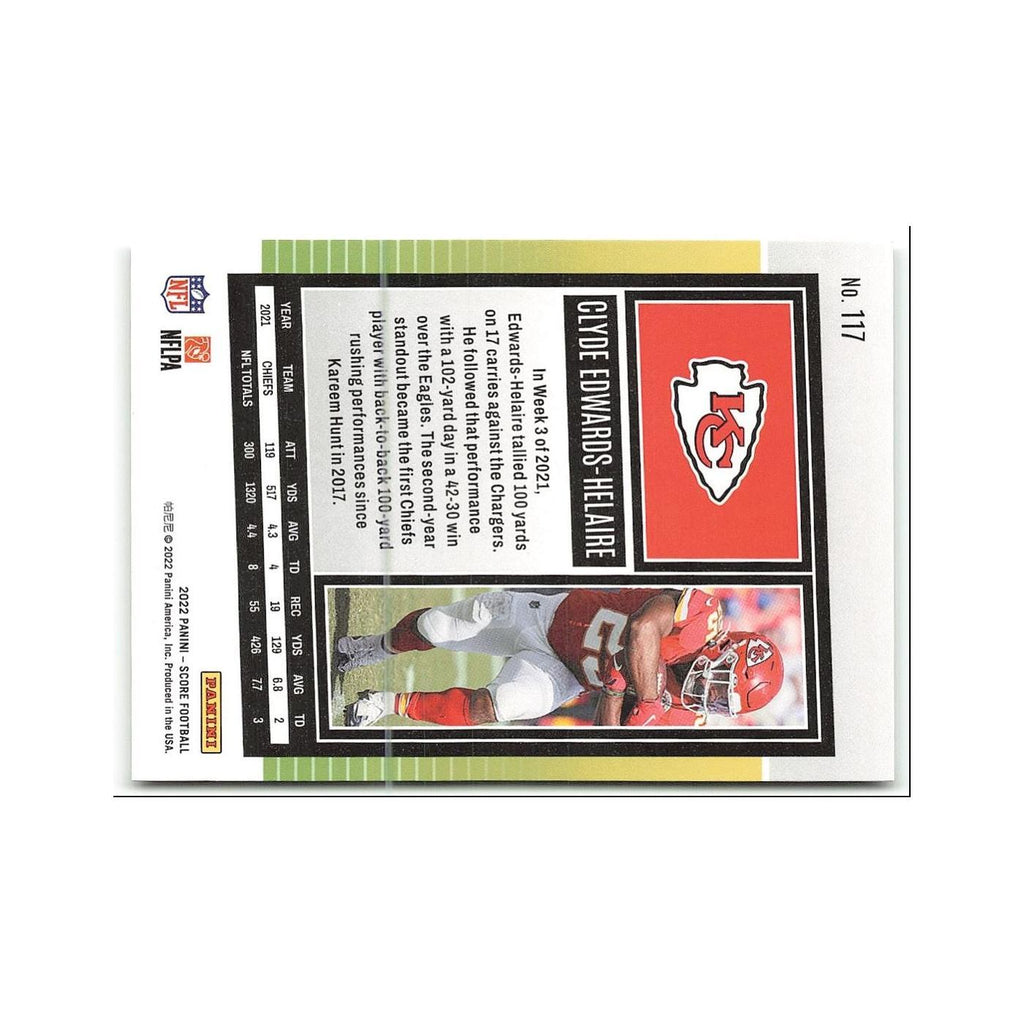 Clyde Edwards-Helaire 2022 Score #117 Kansas City Chiefs Football Card NM