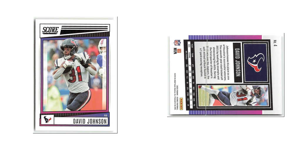 David Johnson 2022 Score #4 Houston Texans Football Card NM