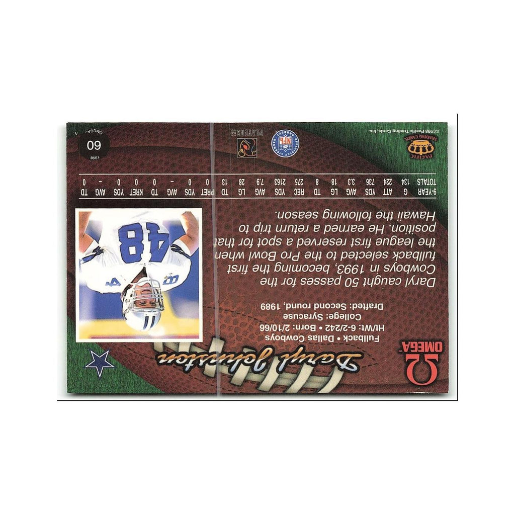 Daryl Johnston 1998 Pacific Omega #60 Dallas Cowboys Football Card NM