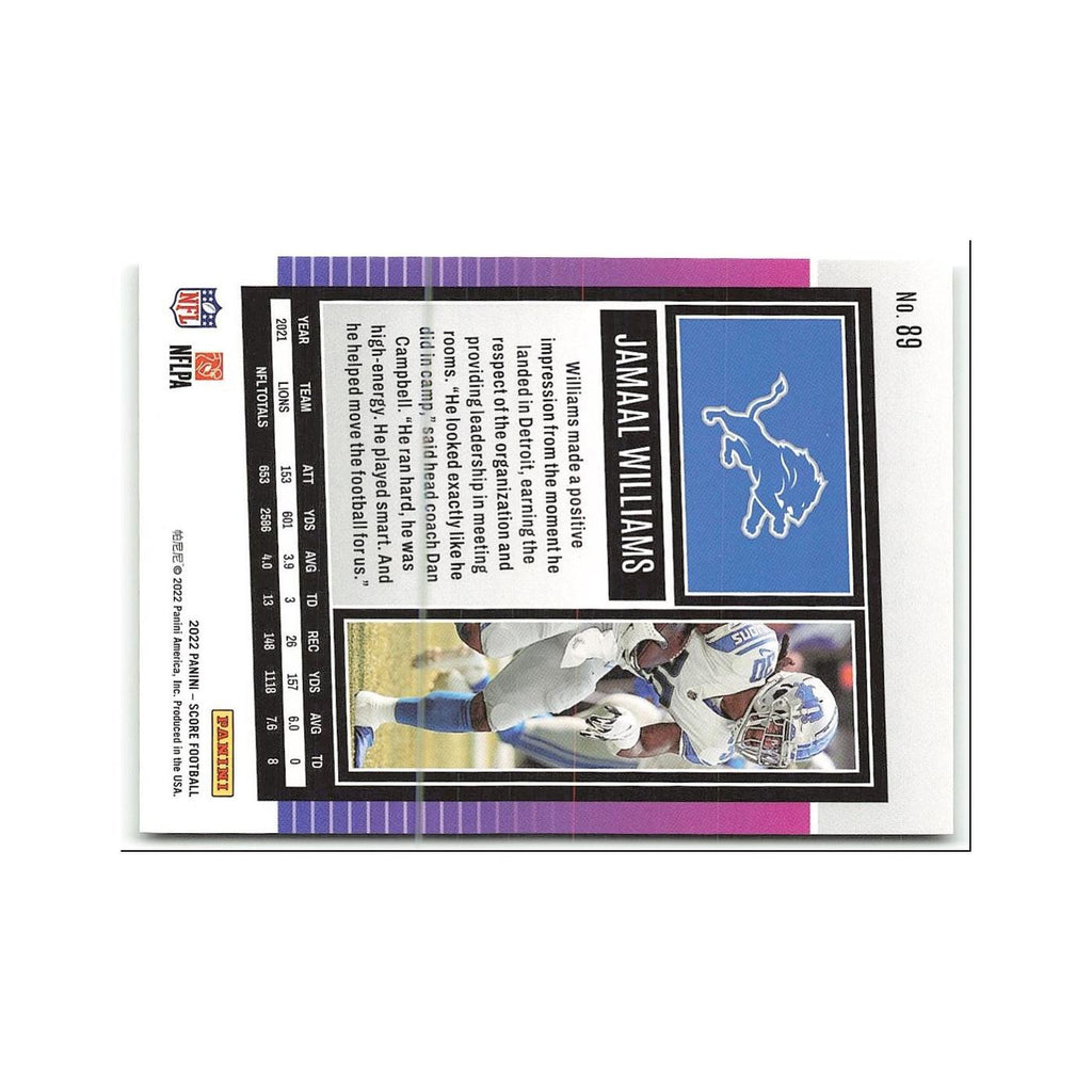 Jamaal Williams 2022 Score #89 Detroit Lions Football Card NM