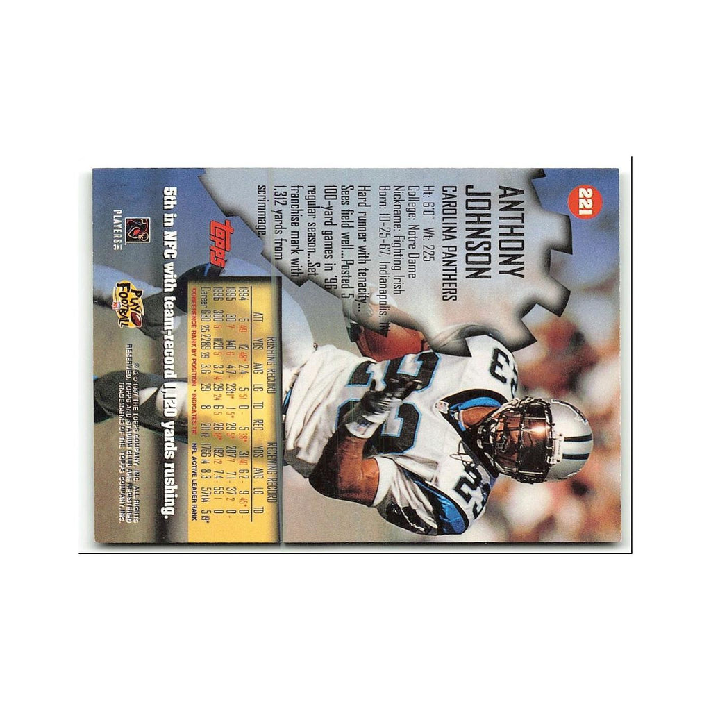 Anthony Johnson 1997 Topps Stadium Club #221 Carolina Panthers Football Card NM
