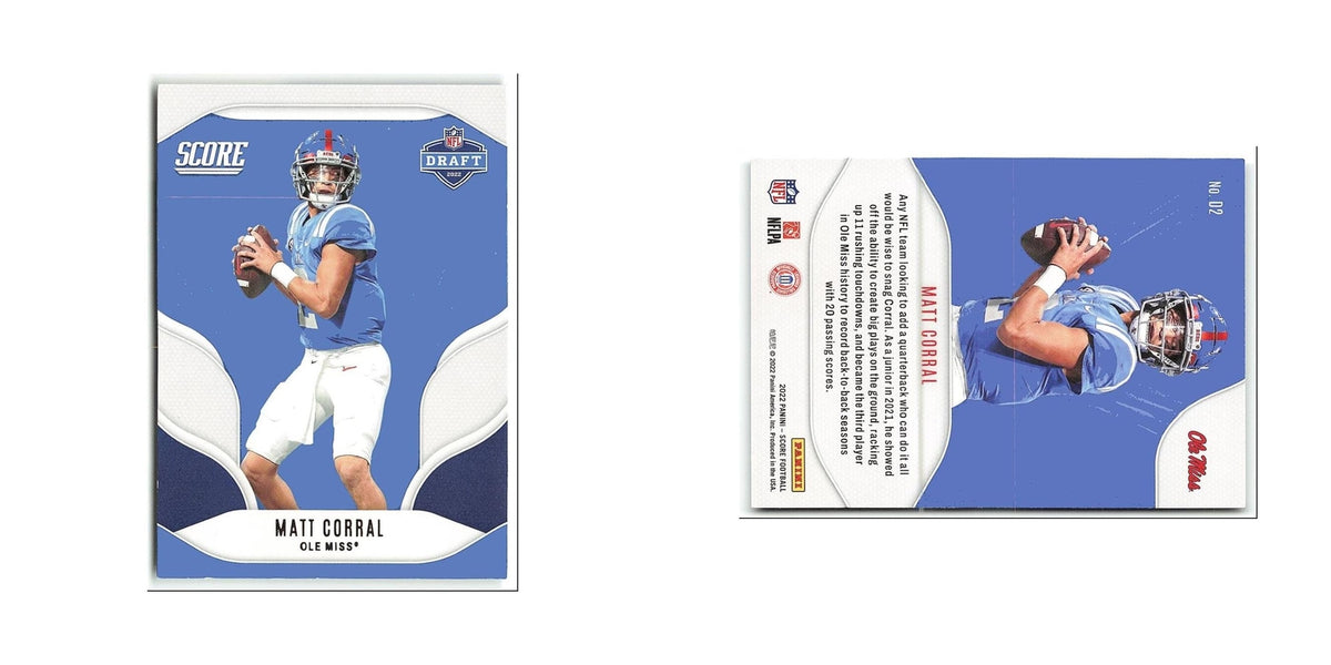 Matt Corral 2022 Score NFL Draft #D2 Ole Miss Rebels Football Card NM