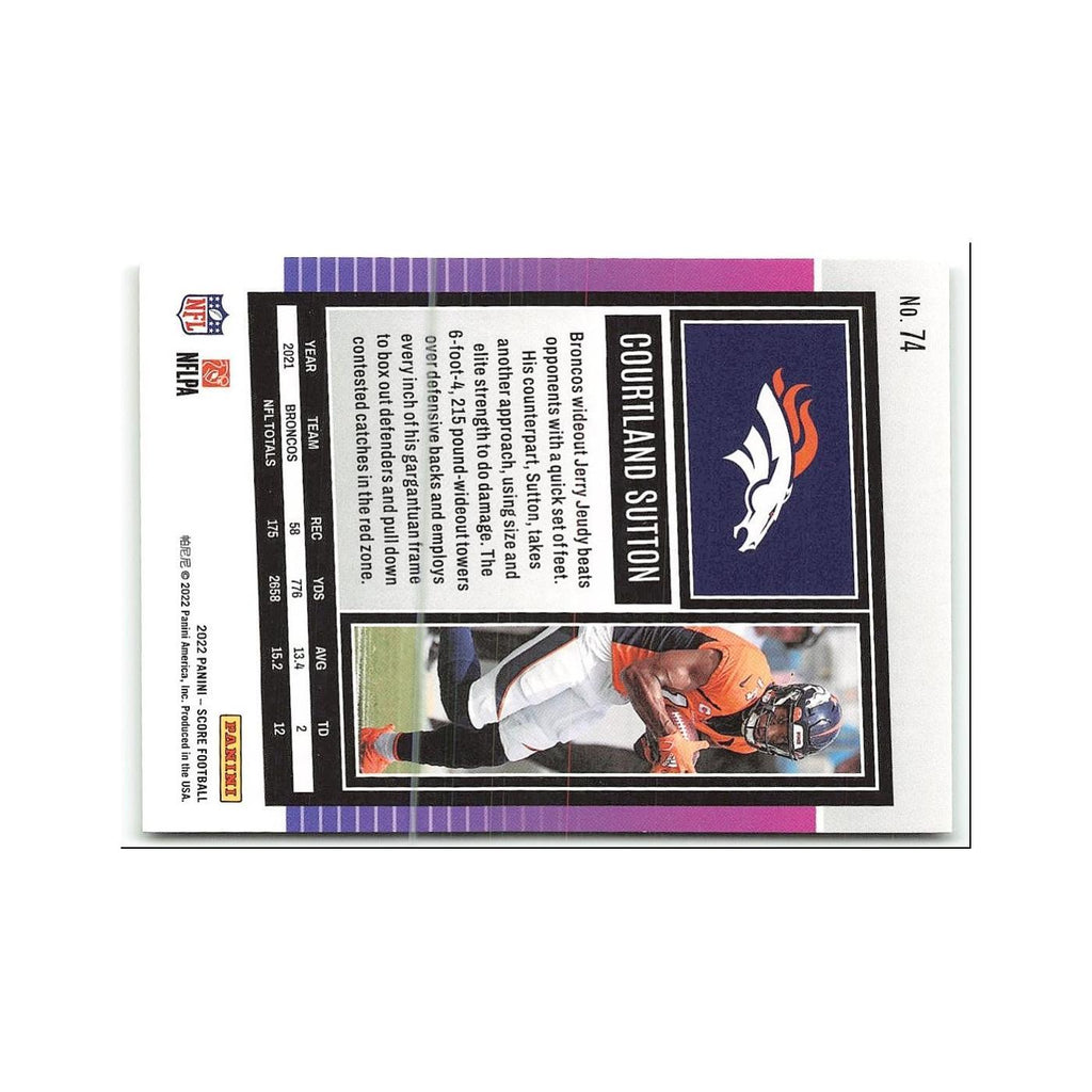 Courtland Sutton 2022 Score #74 Denver Broncos Football Card NM