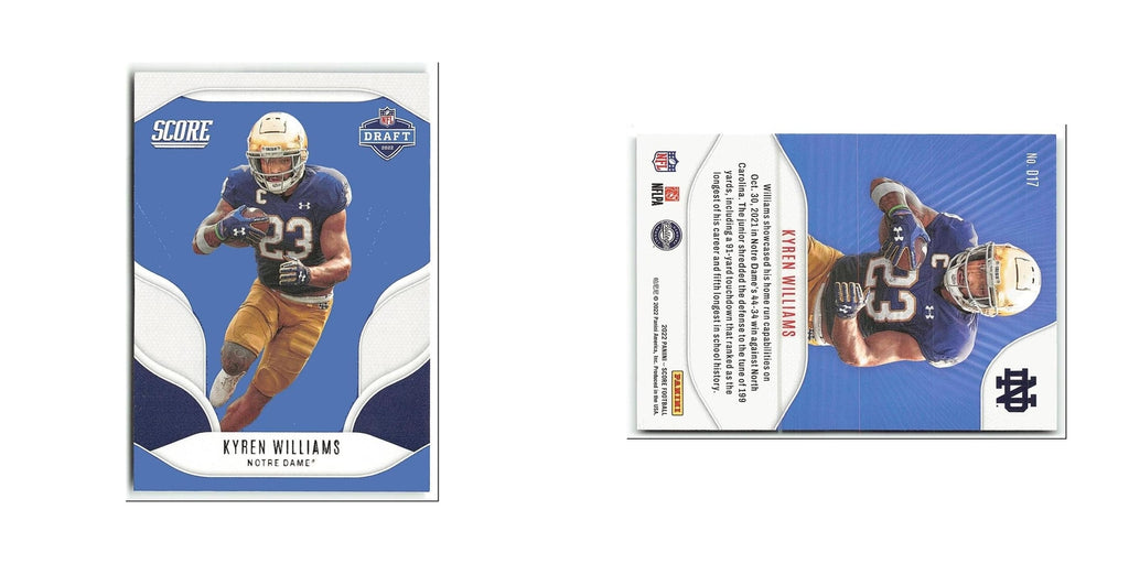 Kyren Williams 2022 Score NFL Draft #D17 Notre Dame Fighting Irish NM
