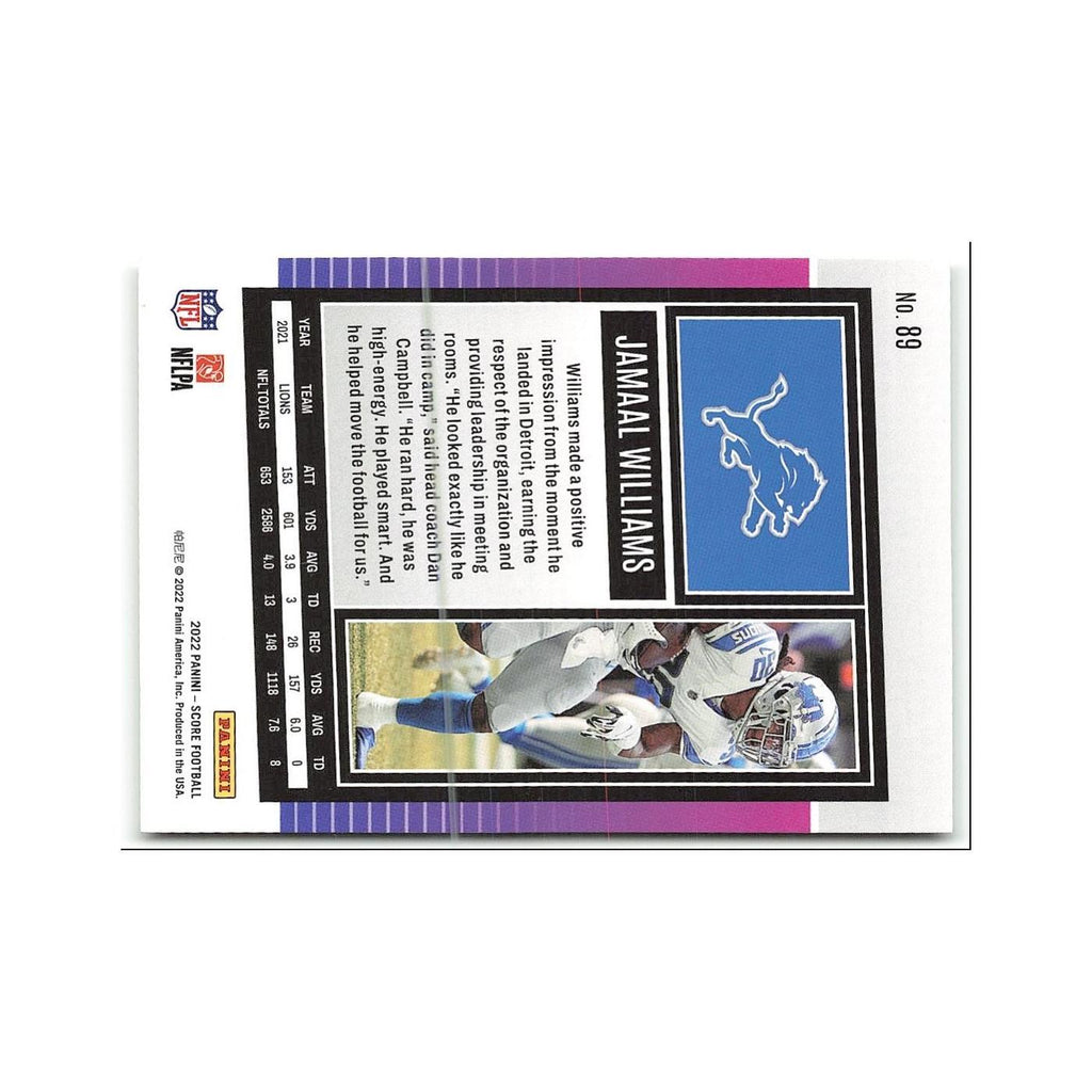 Jamaal Williams 2022 Score #89 Detroit Lions Football Card NM
