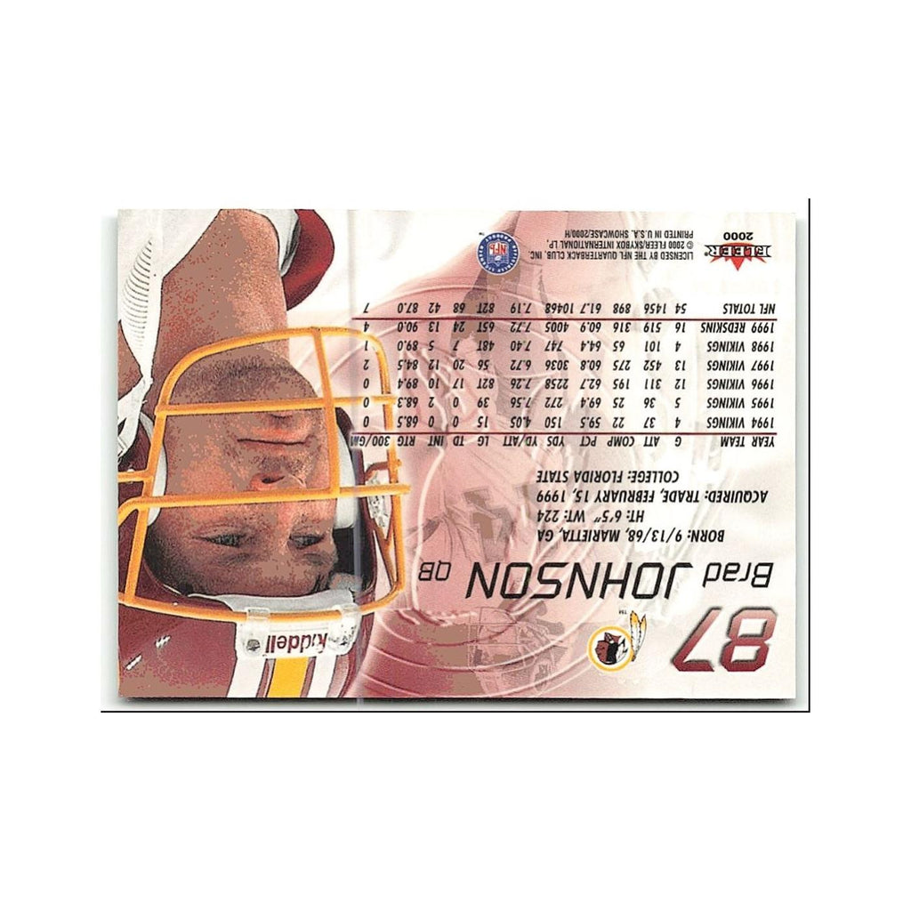 Brad Johnson 2000 Fleer Showcase #87 Washington Redskins Football Card NM