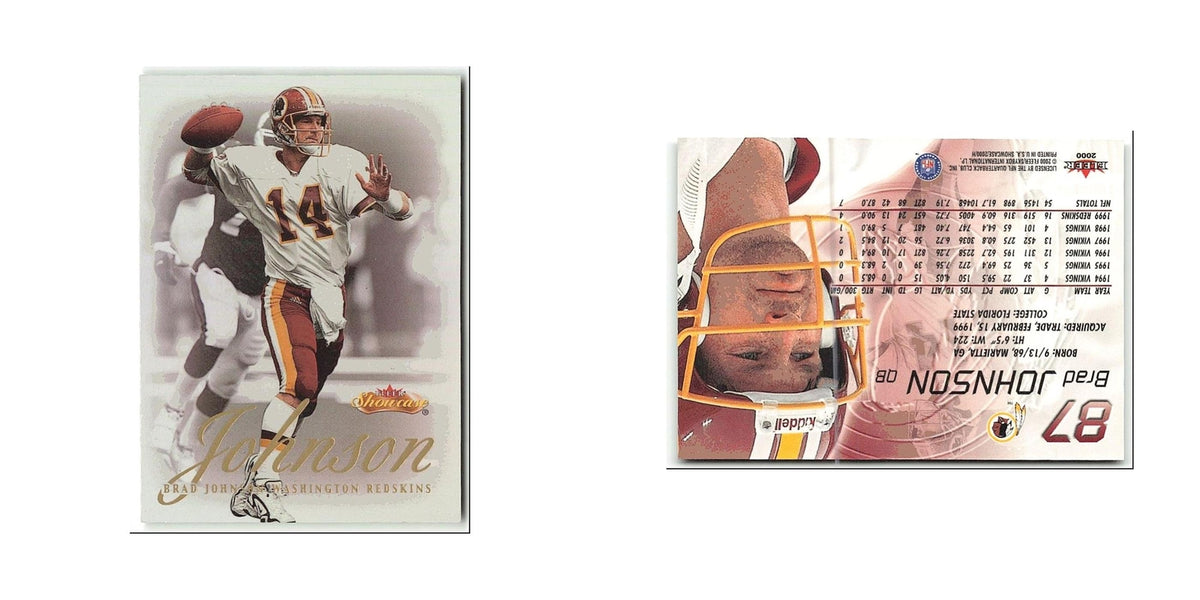Brad Johnson 2000 Fleer Showcase #87 Washington Redskins Football Card NM