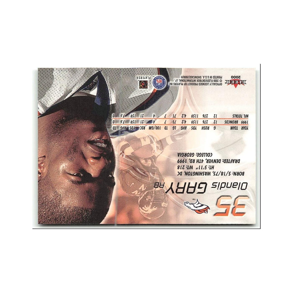 Olandis Gary 2000 Fleer Showcase #35 Denver Broncos Football Card NM