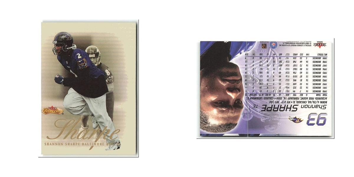Shannon Sharpe 2000 Fleer Showcase #93 Baltimore Ravens Football Card NM