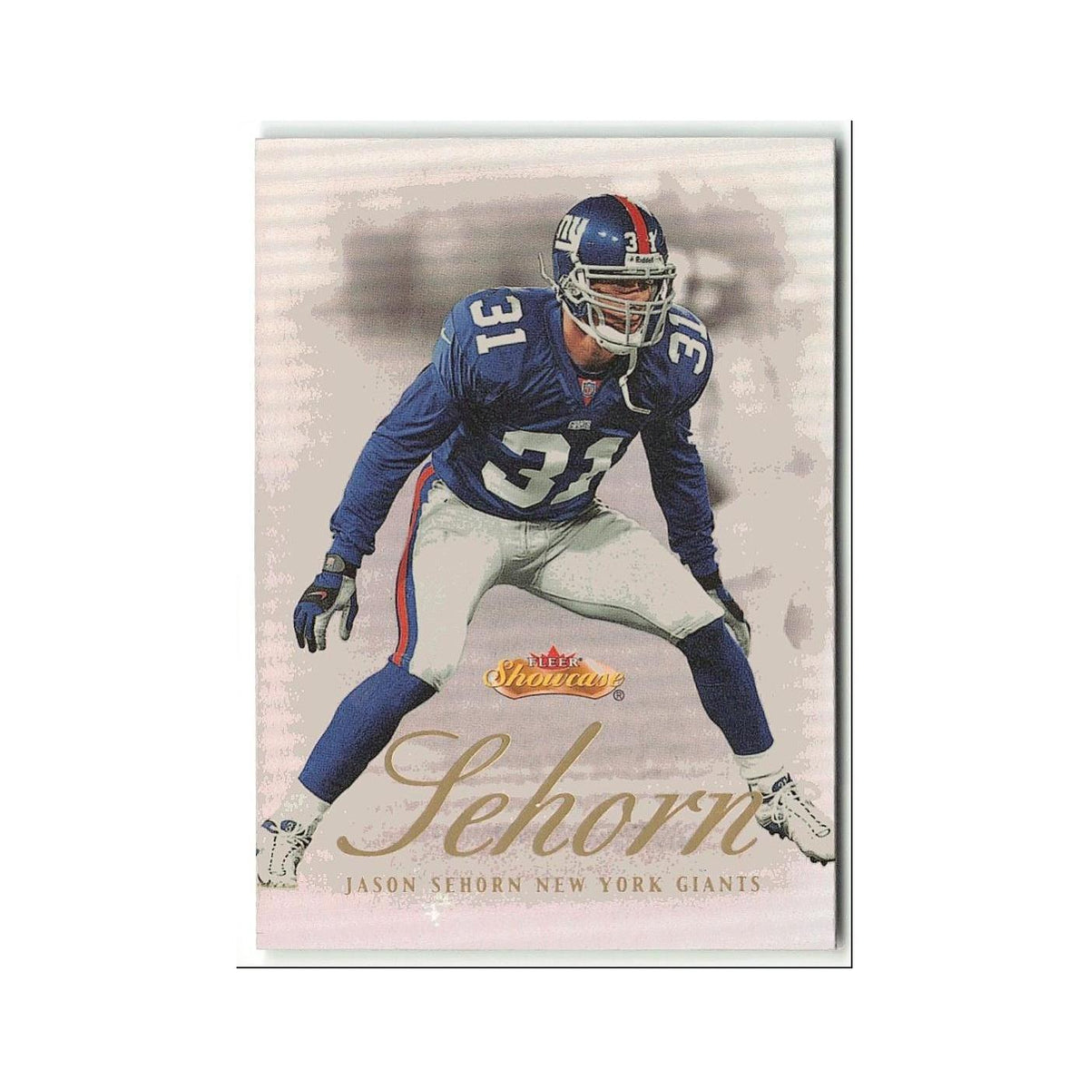 Jason Sehorn 2000 Fleer Showcase #67 New York Giants Football Card NM