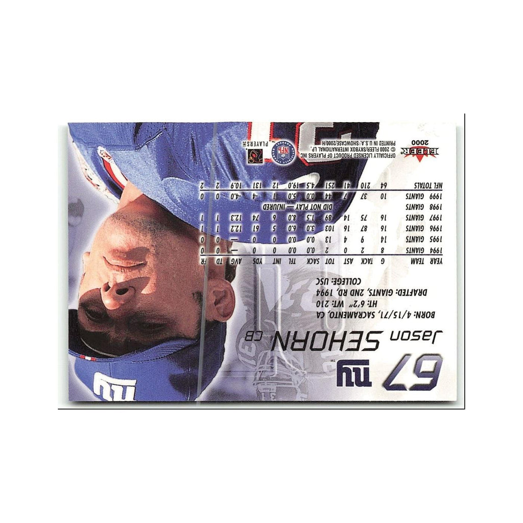 Jason Sehorn 2000 Fleer Showcase #67 New York Giants Football Card NM