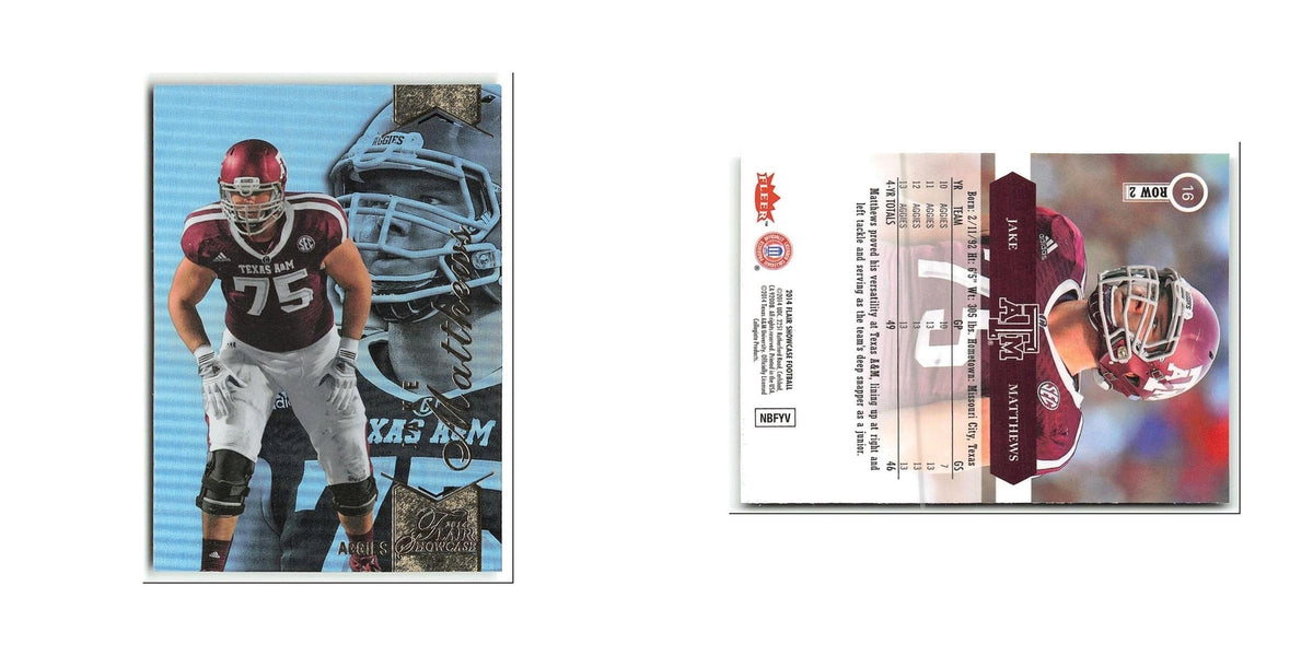 Jake Matthews 2014 Flair Showcase #16 Texas A&M Aggies Football Card NM