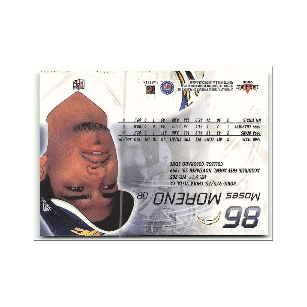 Moses Moreno 2000 Fleer Showcase #86 San Diego Chargers Football Card NM