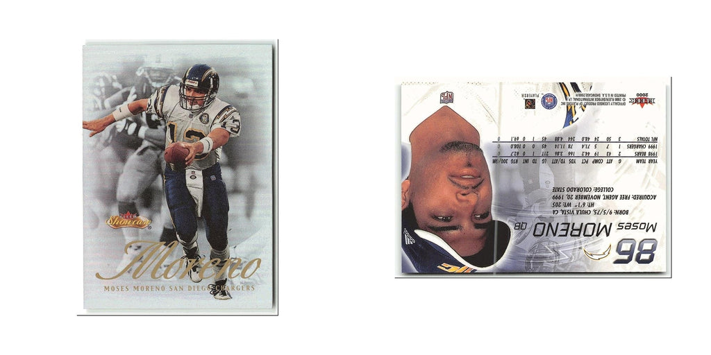 Moses Moreno 2000 Fleer Showcase #86 San Diego Chargers Football Card NM