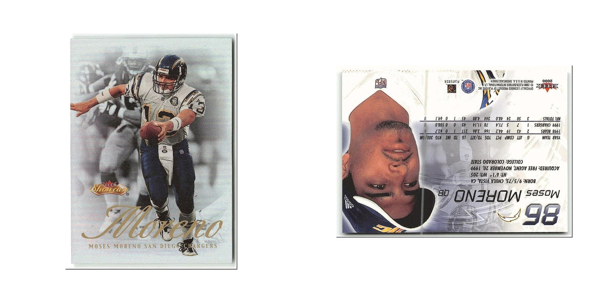 Moses Moreno 2000 Fleer Showcase #86 San Diego Chargers Football Card NM