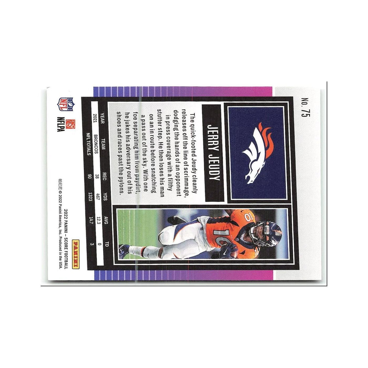 Jerry Jeudy 2022 Score #75 Denver Broncos Football Card NM