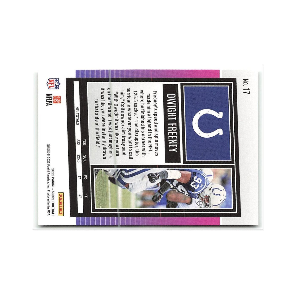 Dwight Freeney 2022 Score #17 Indianapolis Colts Football Card NM